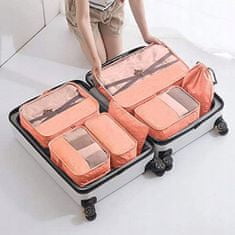 INNA Cestovní organizéry do kufru, tašky, skříně 7 kusů Organizér Trip Story 43 x 28 x 8 cm růžová barva