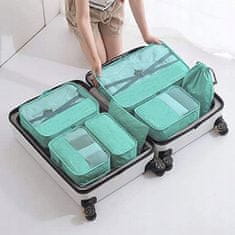 INNA Cestovní organizéry do kufru, tašky, skříně 7 kusů Organizér Trip Story 43 x 28 x 8 cm modrá barva