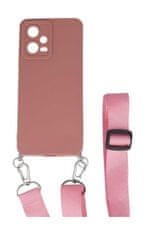 TopQ Kryt Xiaomi Redmi Note 12 5G Elegance růžový se šňůrkou 96455