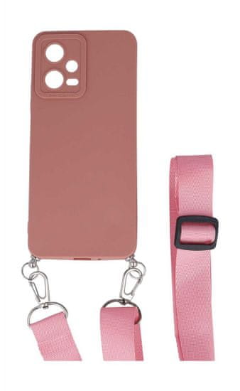 TopQ Kryt Xiaomi Redmi Note 12 5G Elegance růžový se šňůrkou 96455
