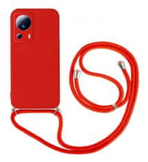 TopQ Kryt Xiaomi 13 Lite červený se šňůrkou 95941