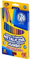 Astra Metalické tužky 12 barev Jumbo
