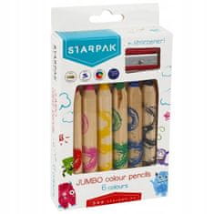 STARPAK Pastelky + ořezávátko 6 barev Jumbo