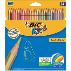 Bic Nelámavé pastelky bez dřeva 24 barev Kids Tropicolors