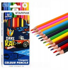 STARPAK Trojhranné tužky 12 barev Hot Wheels