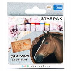 STARPAK Voskové pastelky 12 barev Koně