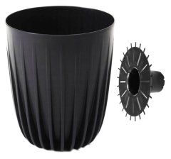 Lamela Plastový květináč s vložkou černý Mira Eco 25 cm