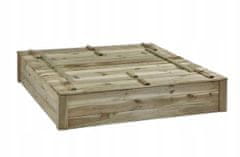 Sobex Dřevěné uzavřené pískoviště s lavičkami 140 cm