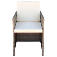 Vidaxl Zahradní židle 2 ks s poduškami a polštáři polyratan béžové
