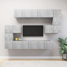 Vidaxl 10dílný set TV skříněk betonově šedý kompozitní dřevo