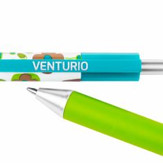 Easy Kids VENTURIO Kuličkové pero, modrá semi-gel náplň, 0,7 mm, 24 ks v balení, zelené-tyrkysové