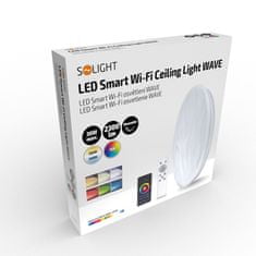 Solight Solight LED smart stropní světlo Wave, 30W, 2300lm, wifi, RGB plus CCT, dálkové ovládání WO792