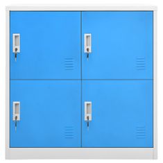 Vidaxl Uzamykatelné skříně 2 ks světle šedé a modré 90x45x92,5 cm ocel