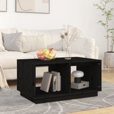Vidaxl Konferenční stolek černý 80 x 50 x 40 cm masivní borové dřevo