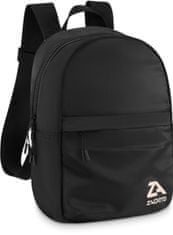 ZAGATTO Dámský městský sportovní batoh, malý batoh pro každodenní nošení, batoh v klasické černé barvě, pohodlné a nastavitelné popruhy, jedna přihrádka a dvě kapsy, 29x20x10 / ZG776