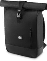 ZAGATTO Černý sportovní messenger batoh, rolovací pánský batoh se zipem a přezkou, objem 24 l, voděodolný materiál, rolovací hlavní přihrádka, velká kapacita, nastavitelné ramenní popruhy, 45-61x30x13 / ZG781
