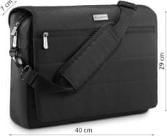 ZAGATTO Pánská messenger taška přes rameno, 15,6" taška na notebook, vše uzavřeno suchým zipem, speciální popruh pro nasazení tašky na cestovní kufr, nastavitelný ramenní popruh, vejde se A4, 40x29x7 / ZG784