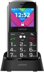 myPhone Halo C Senior, Black s nabíjecím stojánkem