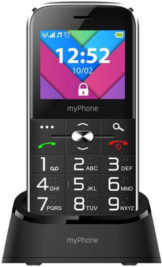 myPhone Halo C Senior, Black s nabíjecím stojánkem