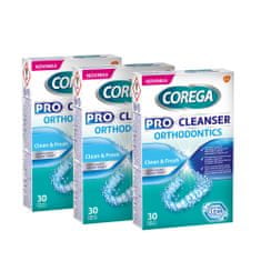 Corega čisticí tablety Pro Cleanser Orthodontics 3 x 30 ks