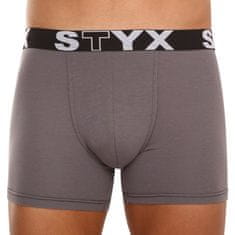 Styx 3PACK pánské boxerky long sportovní guma tmavě šedé (3U1063) - velikost L