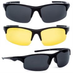 Aleszale Sportovní sluneční brýle s UV polarizací 2 v 1 - černá a žlutá