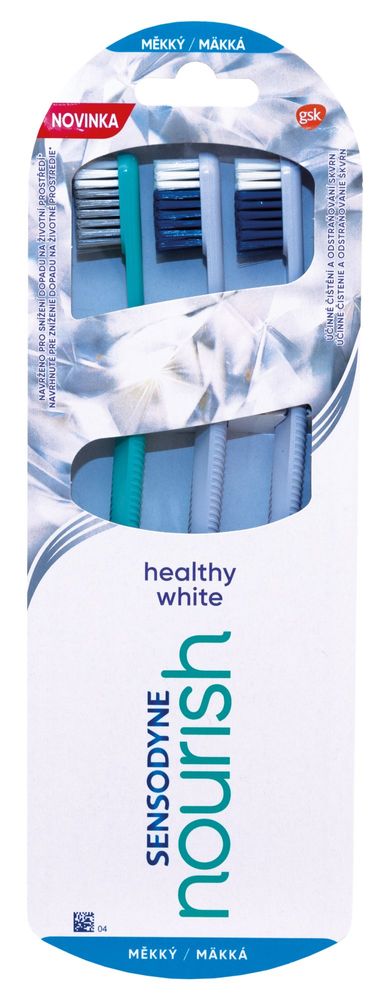 Levně Sensodyne Nourish zubní kartáček Healthy White 3 pack