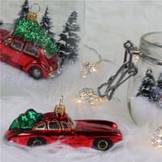 Decor By Glassor Vánoční ozdoba autíčko červené se stromkem