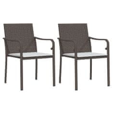 Greatstore Zahradní židle s poduškami 2 ks hnědé 56 x 59 x 84 cm polyratan