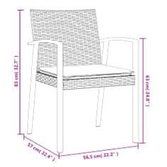 Vidaxl Zahradní židle s poduškami 6 ks černé 56,5x57x83 cm polyratan