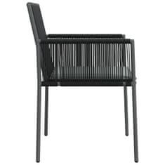 Vidaxl Zahradní židle s poduškami 6 ks černé 54x60,5x83,5 cm polyratan
