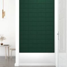 Vidaxl Nástěnné panely 12 ks tmavě zelené 30 x 15 cm textil 0,54 m²