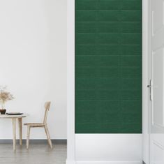 Vidaxl Nástěnné panely 12 ks tmavě zelené 30 x 15 cm textil 0,54 m²