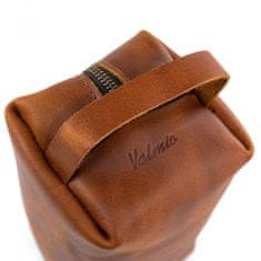 VALMIO Hnědá kožená kosmetická taška Valmio Horez