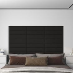 Vidaxl Nástěnné panely 12 ks černé 60 x 15 cm textil 1,08 m²