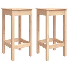 Vidaxl Barové stoličky 2 ks 40 x 40 x 78 cm masivní borové dřevo