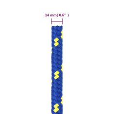 Vidaxl Lodní lano modré 14 mm 100 m polypropylen