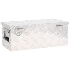 Vidaxl Úložný box stříbrný 60 x 23,5 x 23 cm hliník