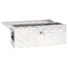 Vidaxl Úložný box stříbrný 60 x 23,5 x 23 cm hliník