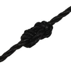 Greatstore Pracovní lano černé 3 mm 50 m polypropylen