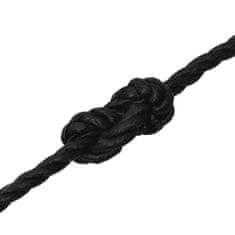 Vidaxl Pracovní lano černé 12 mm 50 m polypropylen