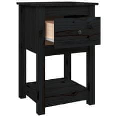 Vidaxl Noční stolek Černá 40 x 35 x 61,5 cm masivní borové dřevo