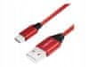Kabel CU0148 USB typ C červený 1m