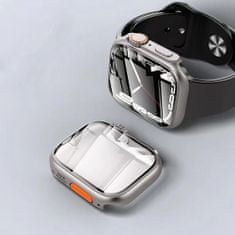 Tech-protect Defense 360 pouzdro s ochranným sklem na Apple Watch 7/8 45mm, titanium