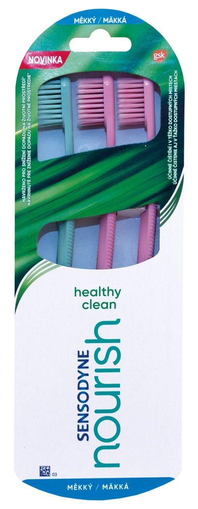 Levně Sensodyne Nourish zubní kartáček Healthy Clean 3 pack
