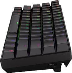 4DAVE Endorfy herní klávesnice Thock Compact RD RGB /USB/ red sw. / bezdrátová / mechanická / US layout / mini /černá RGB