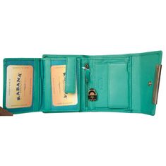 FLW Tyrkysová středně velká dámská kožená peněženka Kabana