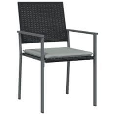 Greatstore Zahradní židle s poduškami 2 ks černé 54x62,5x89 cm polyratan