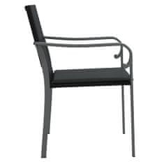 Greatstore Zahradní židle s poduškami 2 ks černé 56 x 59 x 84 cm polyratan