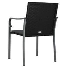 Greatstore Zahradní židle s poduškami 2 ks černé 56 x 59 x 84 cm polyratan